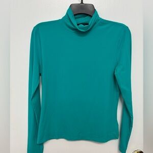 Saint John Teal Long Sleeve Turtleneck Top